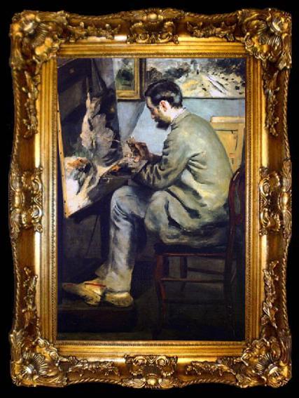 framed  Pierre Auguste Renoir Portrait of Jean Frederic Bazille, ta009-2
